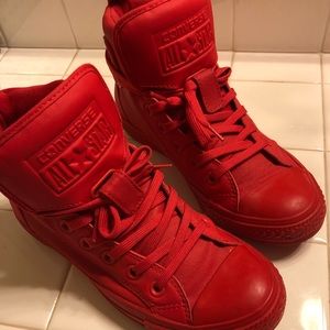 Red converse sneakers